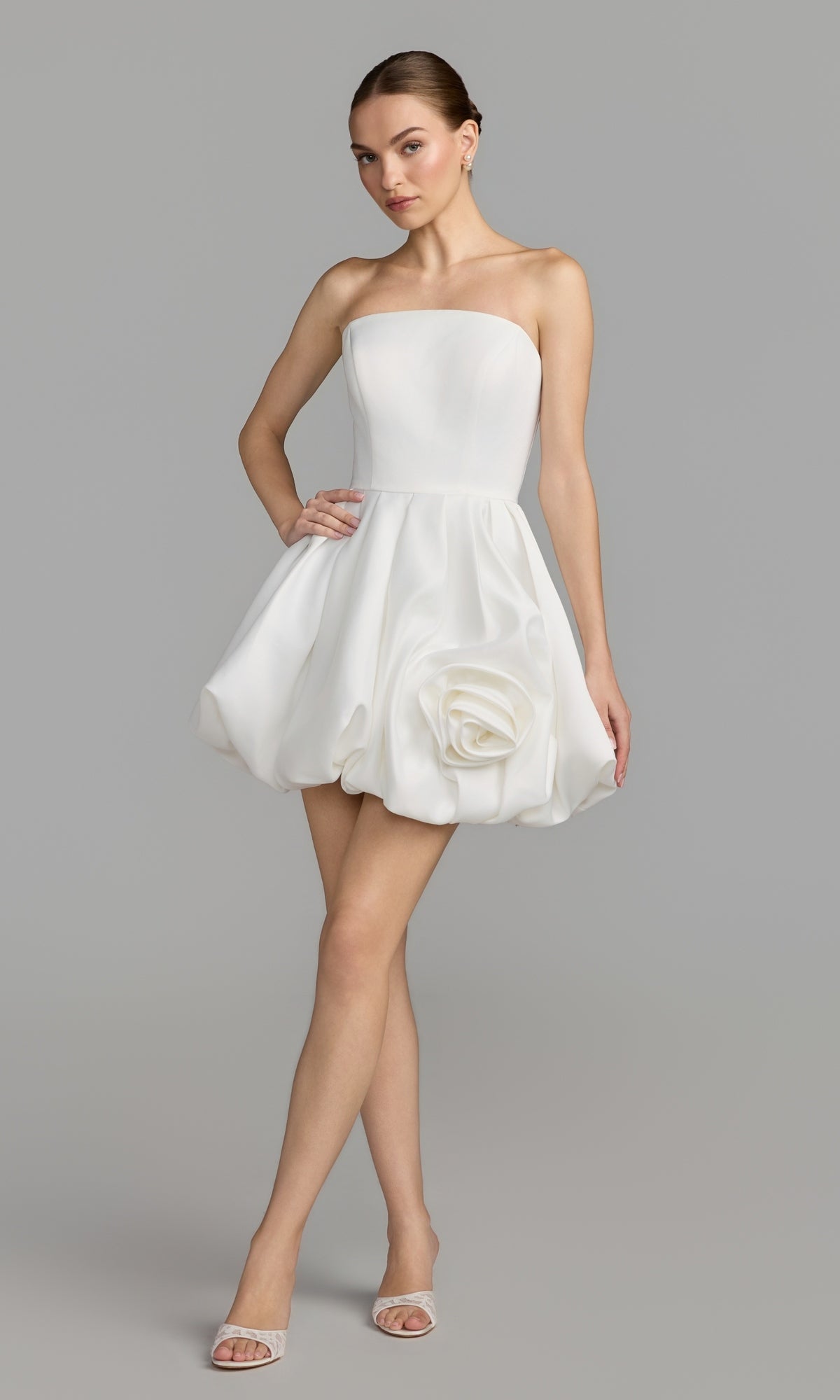 mac duggal cocktail dresses on sale Purple Strapless Mini Dress With 3D Rosette maxi beach dresses for Wood:Rustic Cherry Latest collection Evening gown and grace in one