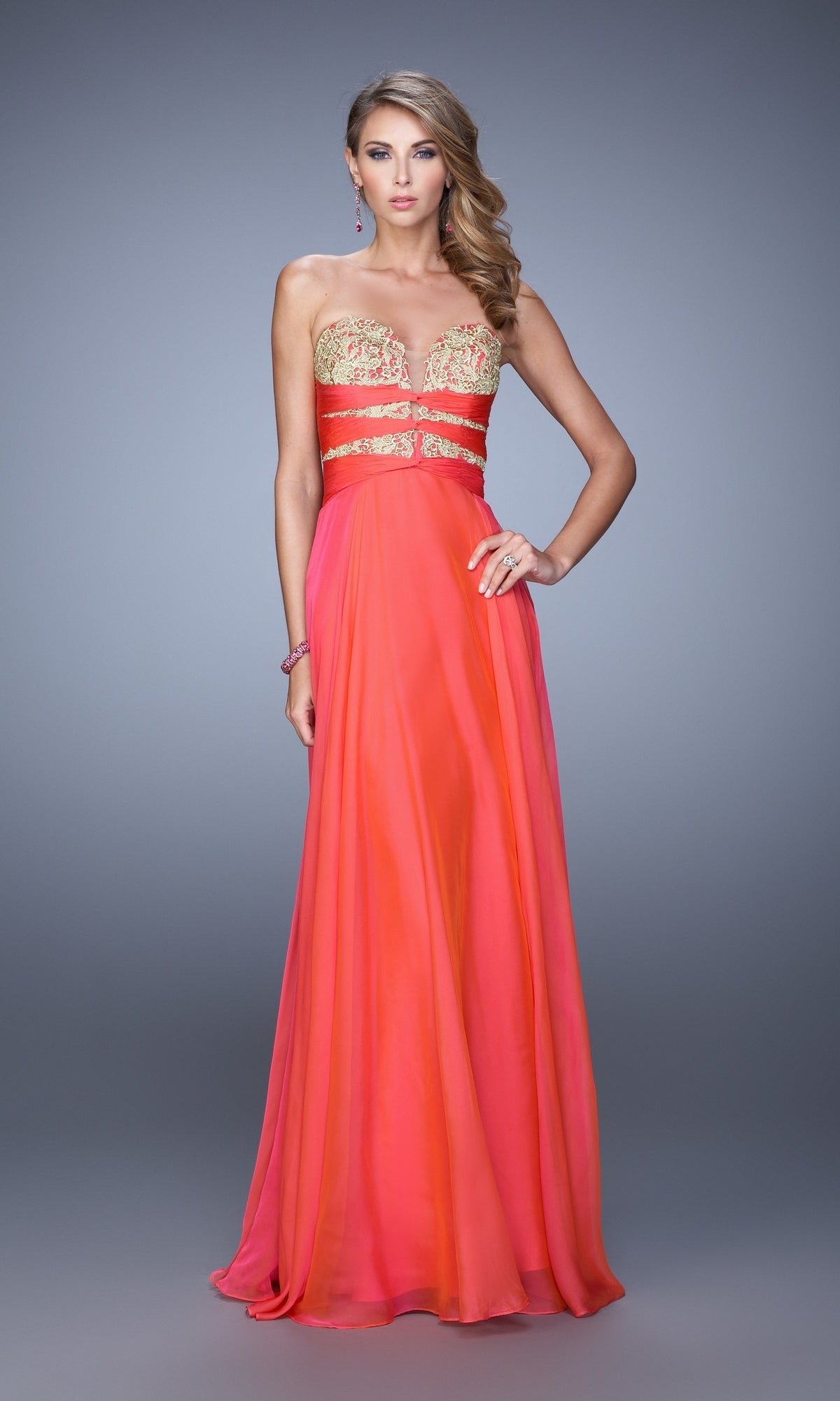 Strapless Sweetheart La Femme Long Prom Dress 20921