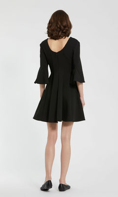 blue dress for baby girl Keyhole ribbed mini dress black | Trendy Dresses