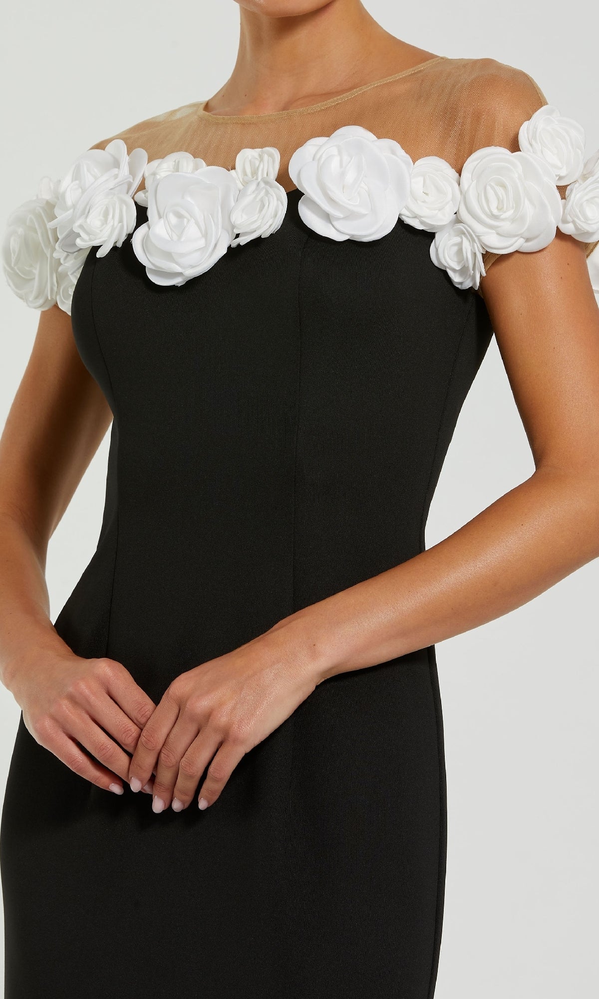 Long Black Crepe Formal Dress: Mac Duggal 21041