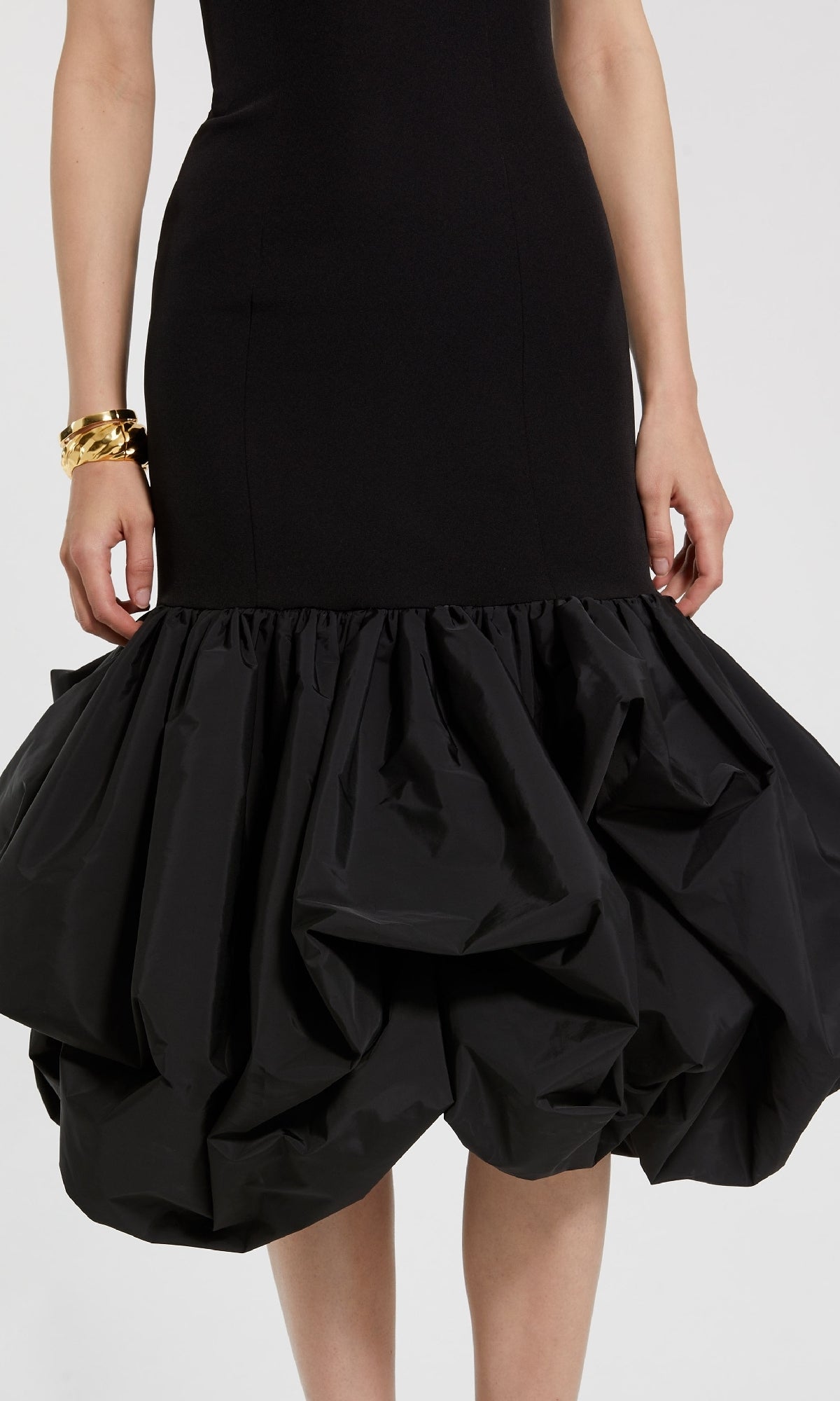 Black Midi Bubble Party Dress: Mac Duggal 21061