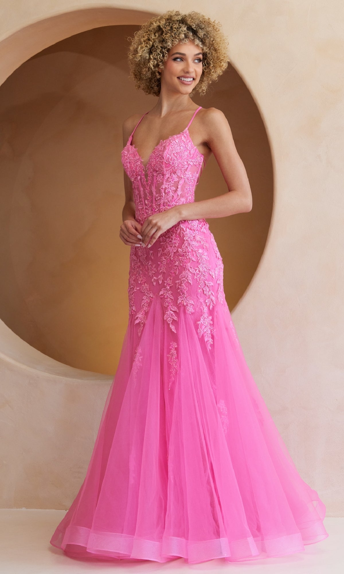 Sheer-Corset Long Prom Dress with Mermaid Skirt– PromGirl