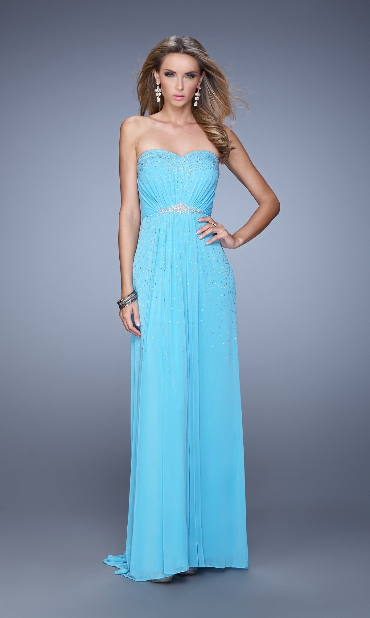La Femme Embellished-Jersey Prom Dress 21237