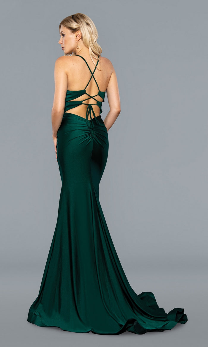 Simple Long Dark Green Prom Dress 22037