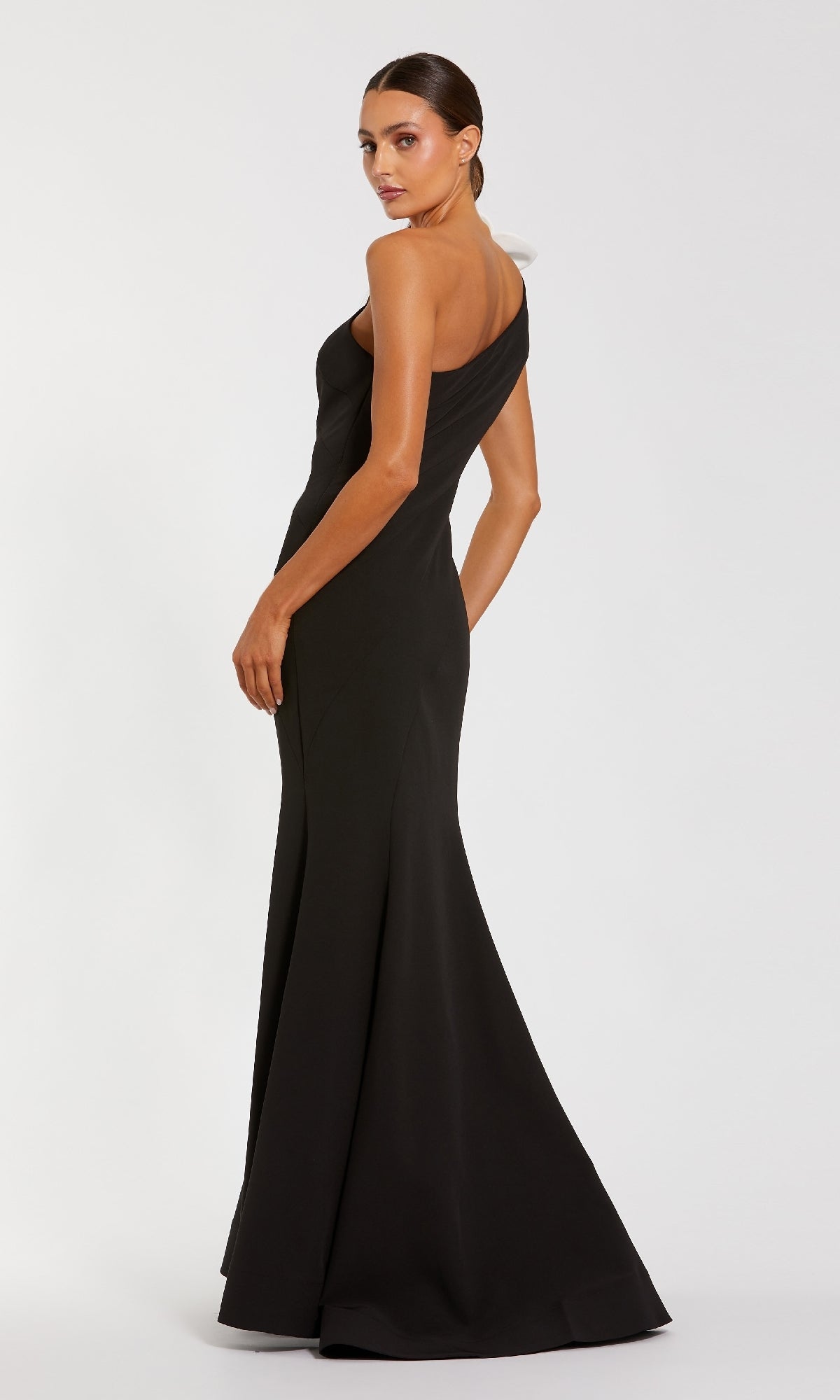 Black evening gown on a white background