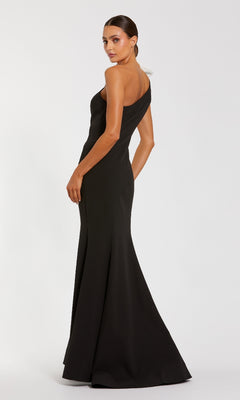 Black evening gown on a white background