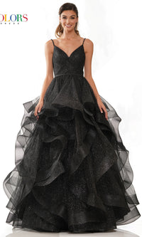 Layered Long Tulle Prom Ball Gown 2381