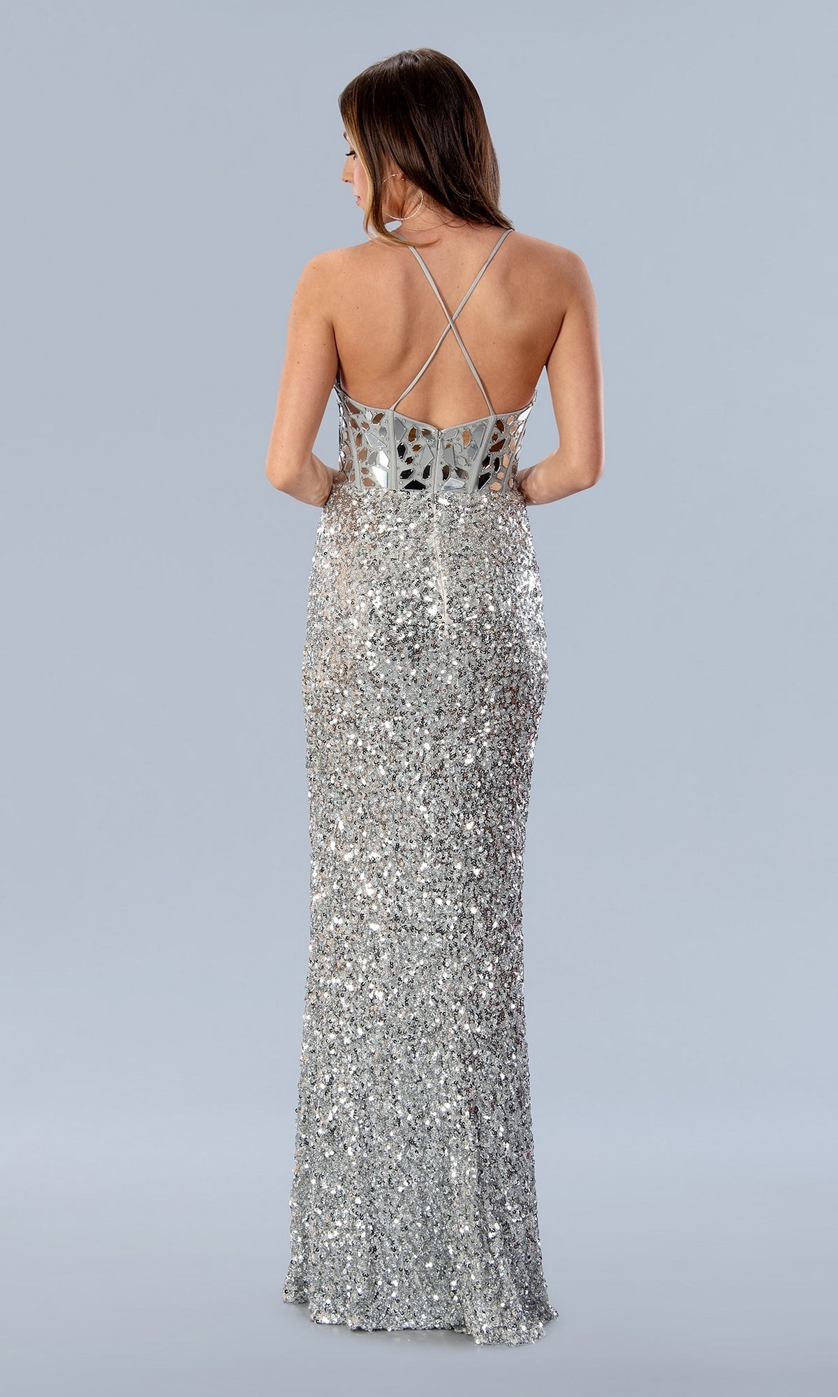 Broken-Glass Long Prom Dress: Stella Couture 24161