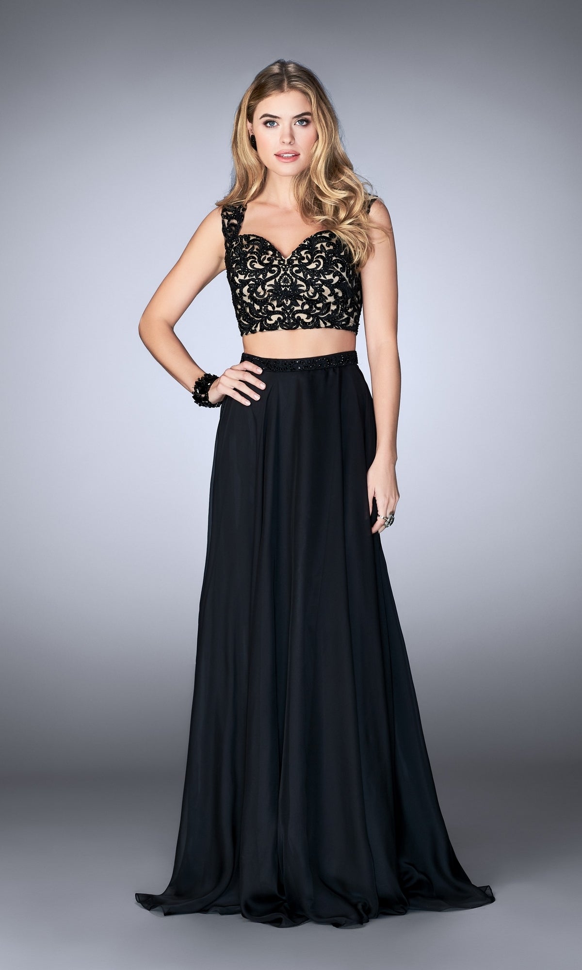 A-Line Two-Piece Long Prom Dress 24564