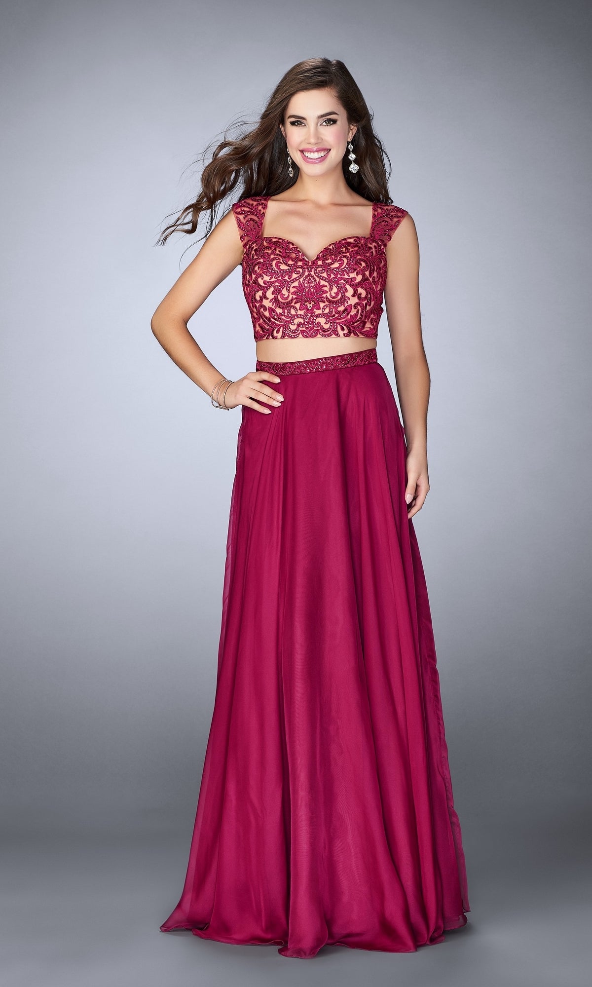 A-Line Two-Piece Long Prom Dress 24564