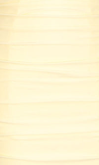 Yellow dress fabric swatch with ruching.