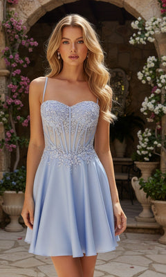 Beaded and Sequin Embroidered Short Homecoming Dress PromGirl Beaded and Sequin Embroidered Short Homecoming Dress PromGirl