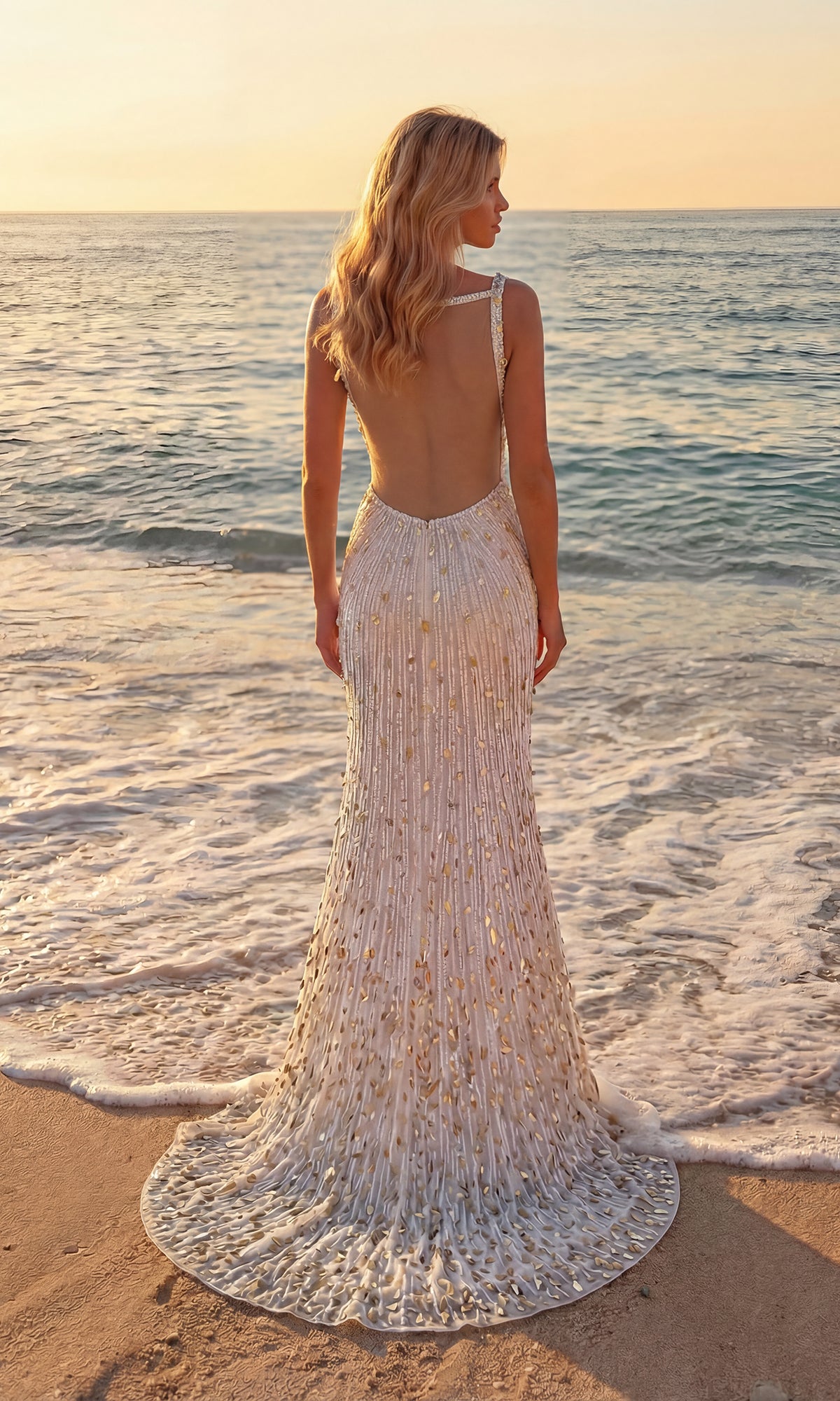 Backless V-Neck Sparkly Long Sexy Sequin Prom Dress– PromGirl