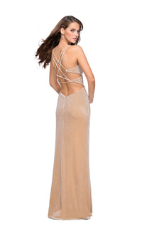 Beaded Long La Femme Cut-Out Prom Dress 25266