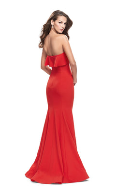 Strapless Long Prom Dress with Ruffle