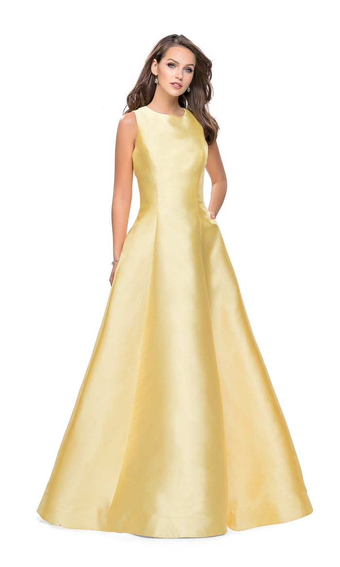 La Femme Long A-Line Prom Dress 25425 with Pockets