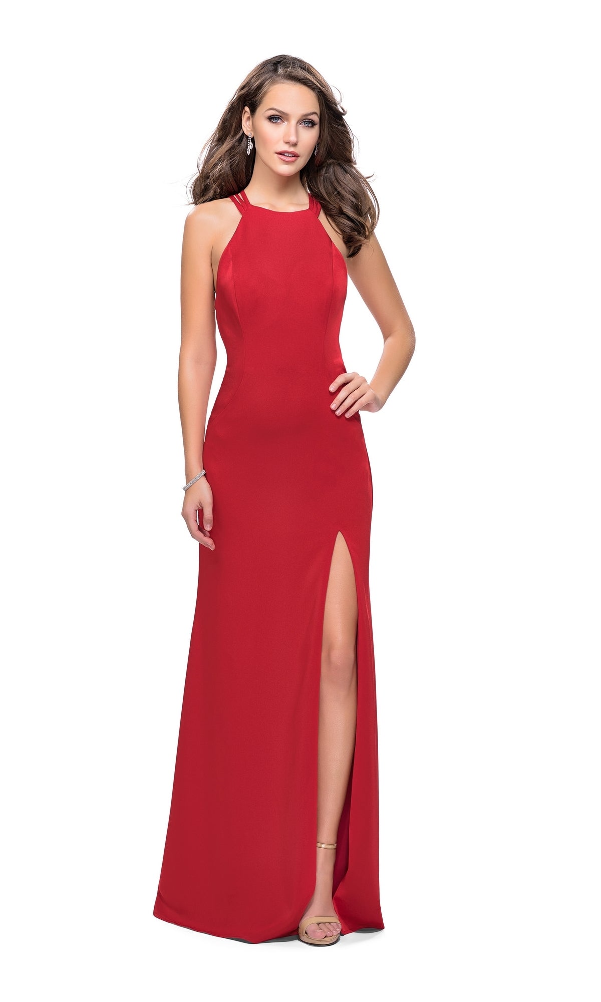 La Femme Statement-Back Long Prom Gown 25439