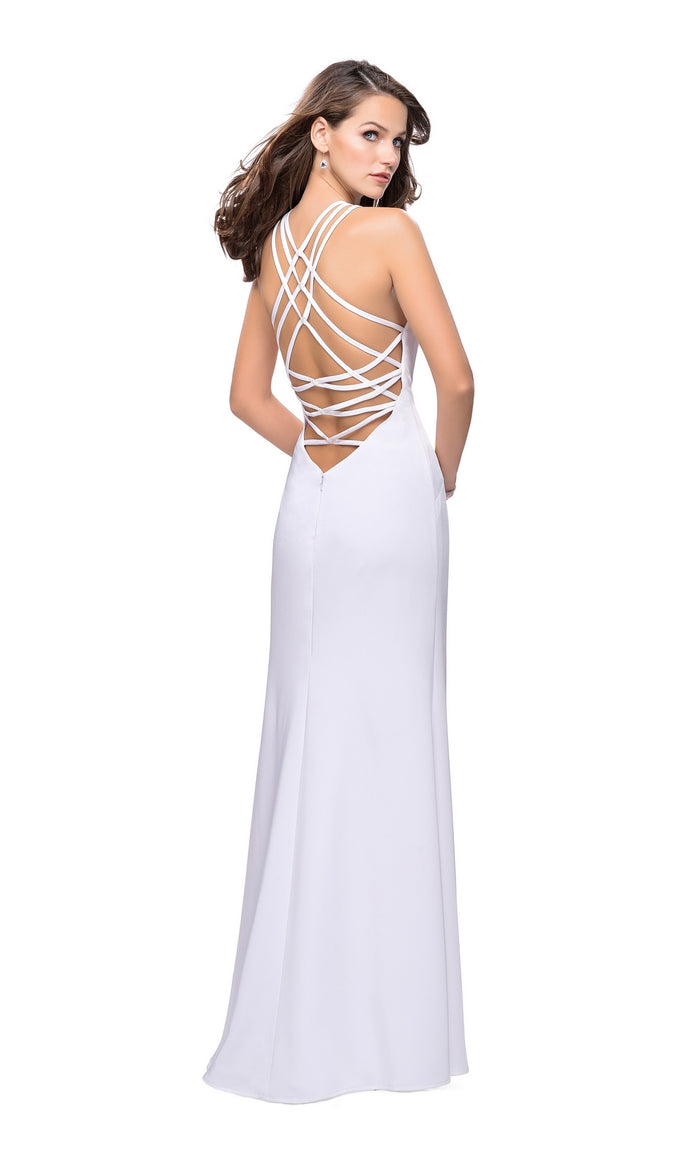 La Femme Statement-Back Long Prom Gown 25439