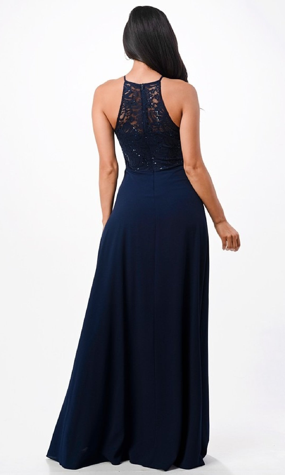 Long Lace-Bodice A-Line Formal Dress 25485