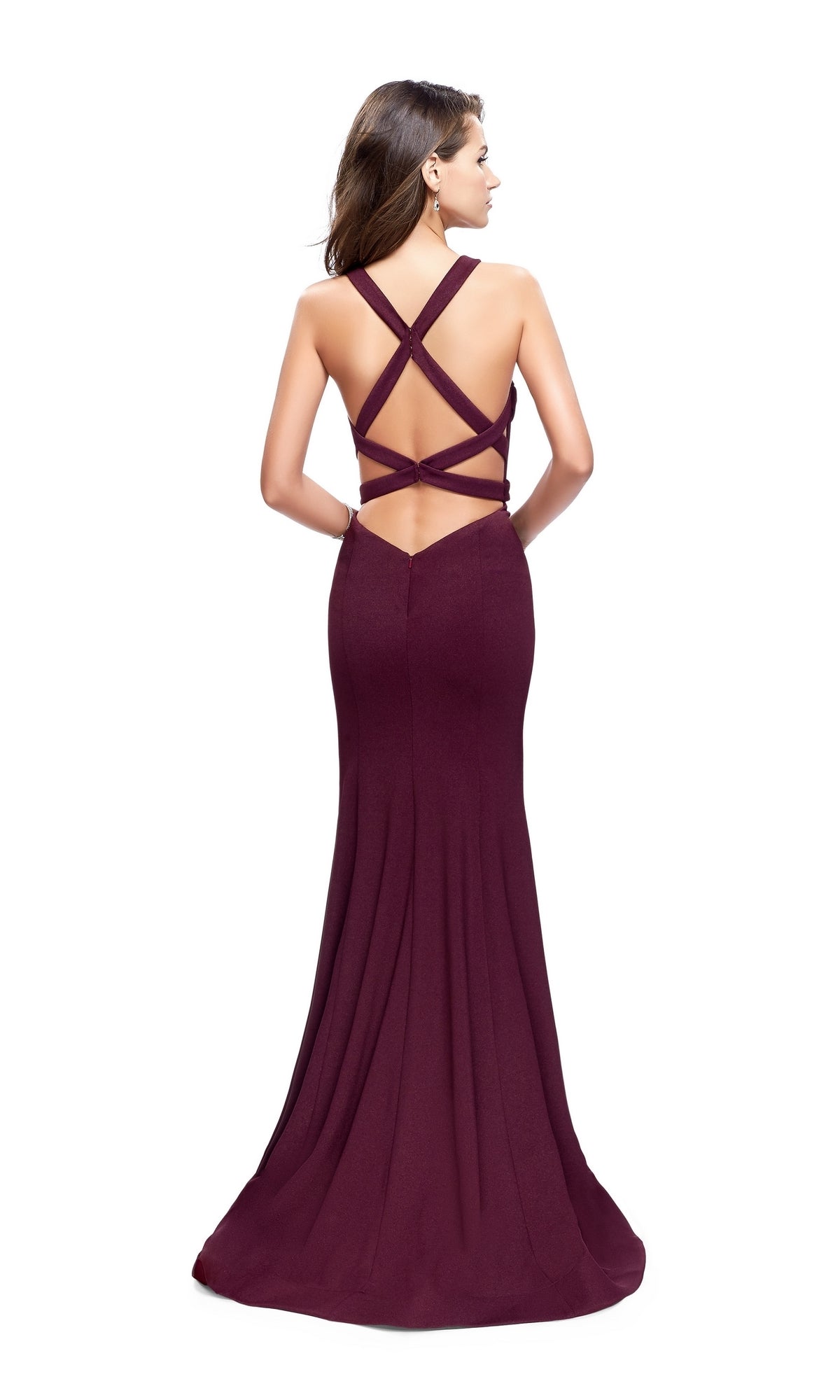 La Femme 25503 Burgundy Red Prom Dress