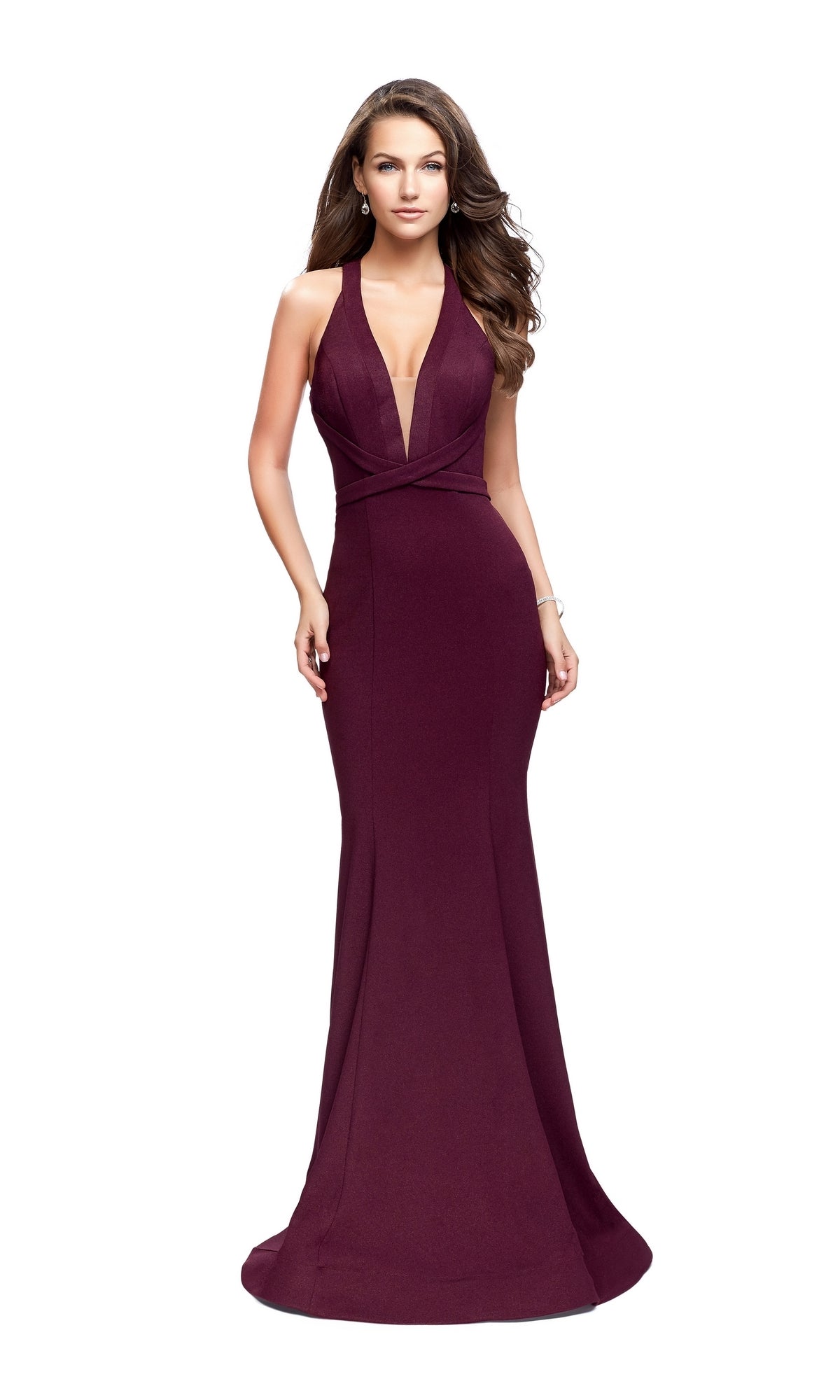 La Femme 25503 Burgundy Red Prom Dress