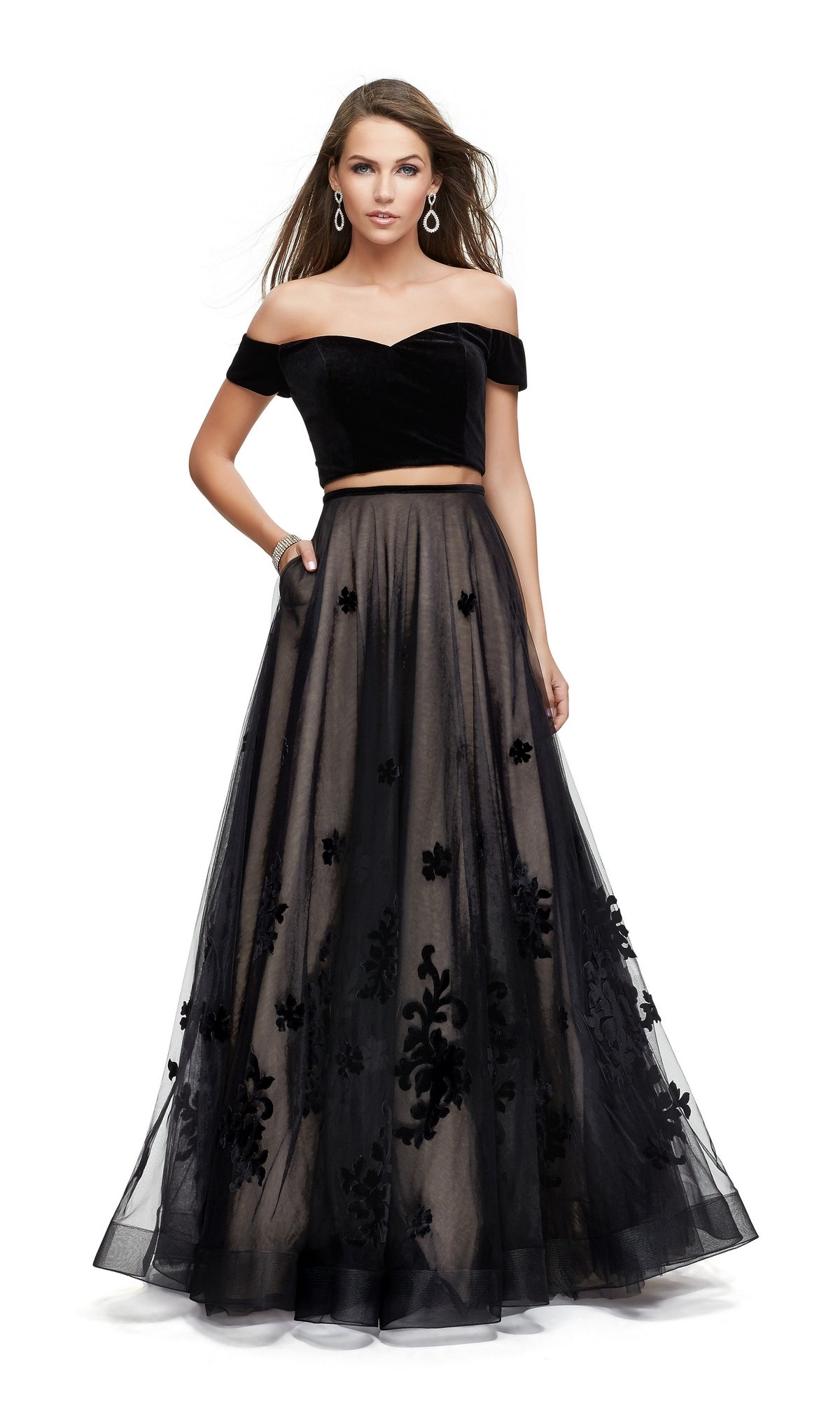 Black La Femme 25574 Long Prom Dress