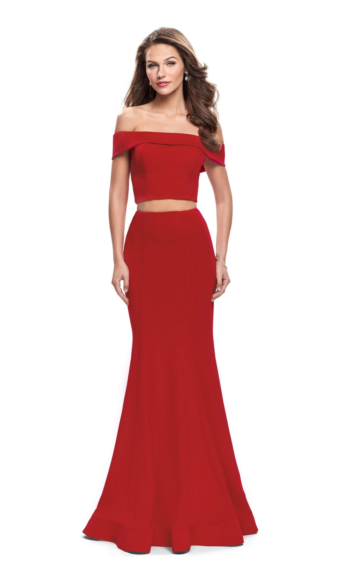 La Femme Two-Piece Off-Shoulder Prom Dress 25578