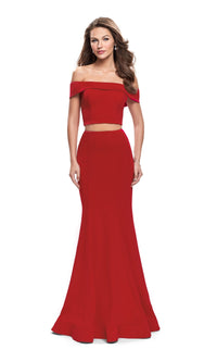 La Femme Two-Piece Off-Shoulder Prom Dress 25578