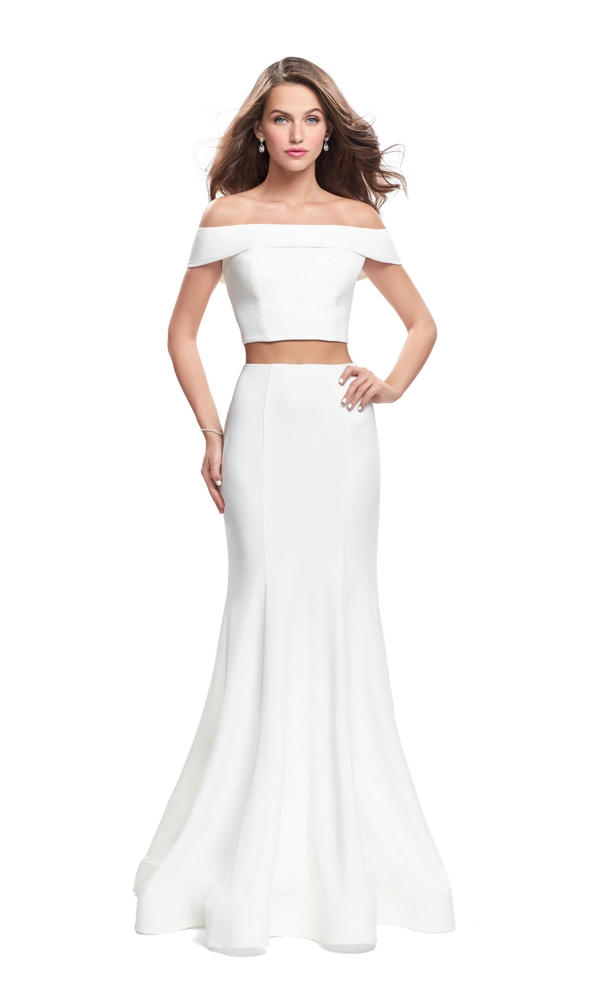 La Femme Two-Piece Off-Shoulder Prom Dress 25578