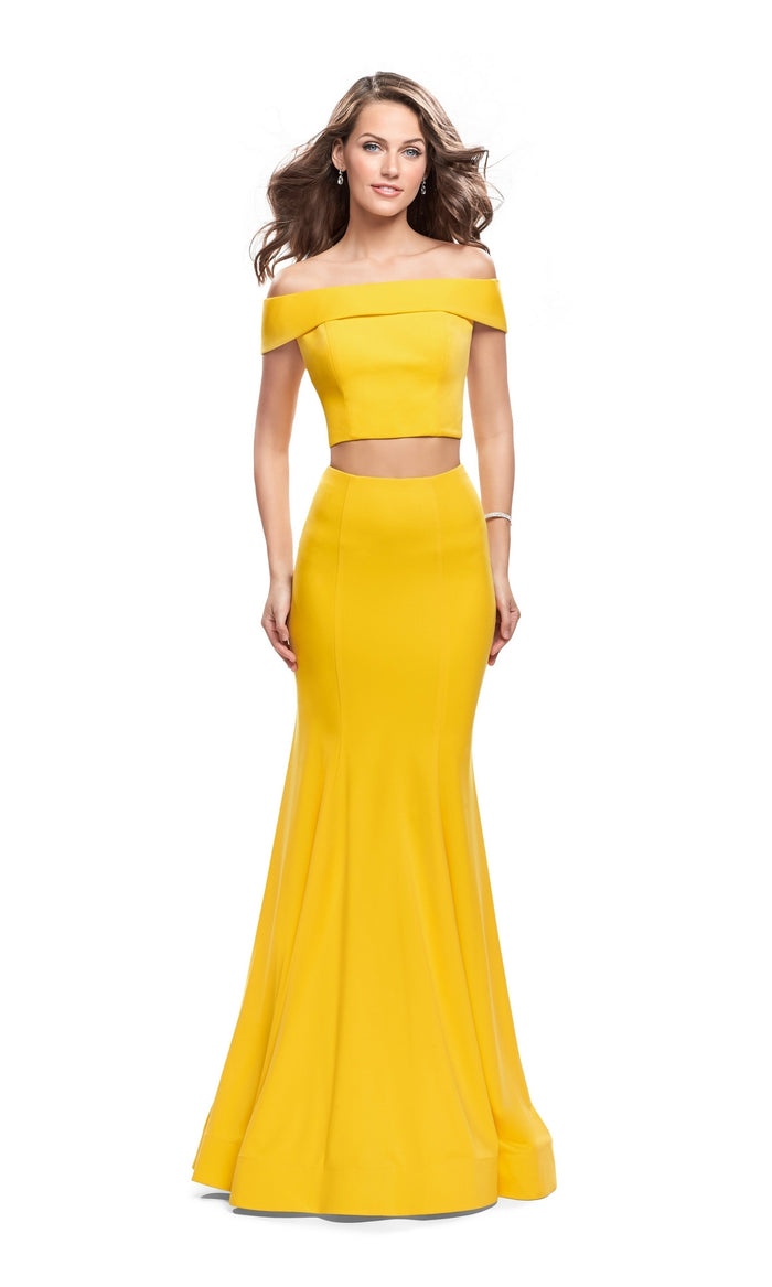 La Femme Two-Piece Off-Shoulder Prom Dress 25578