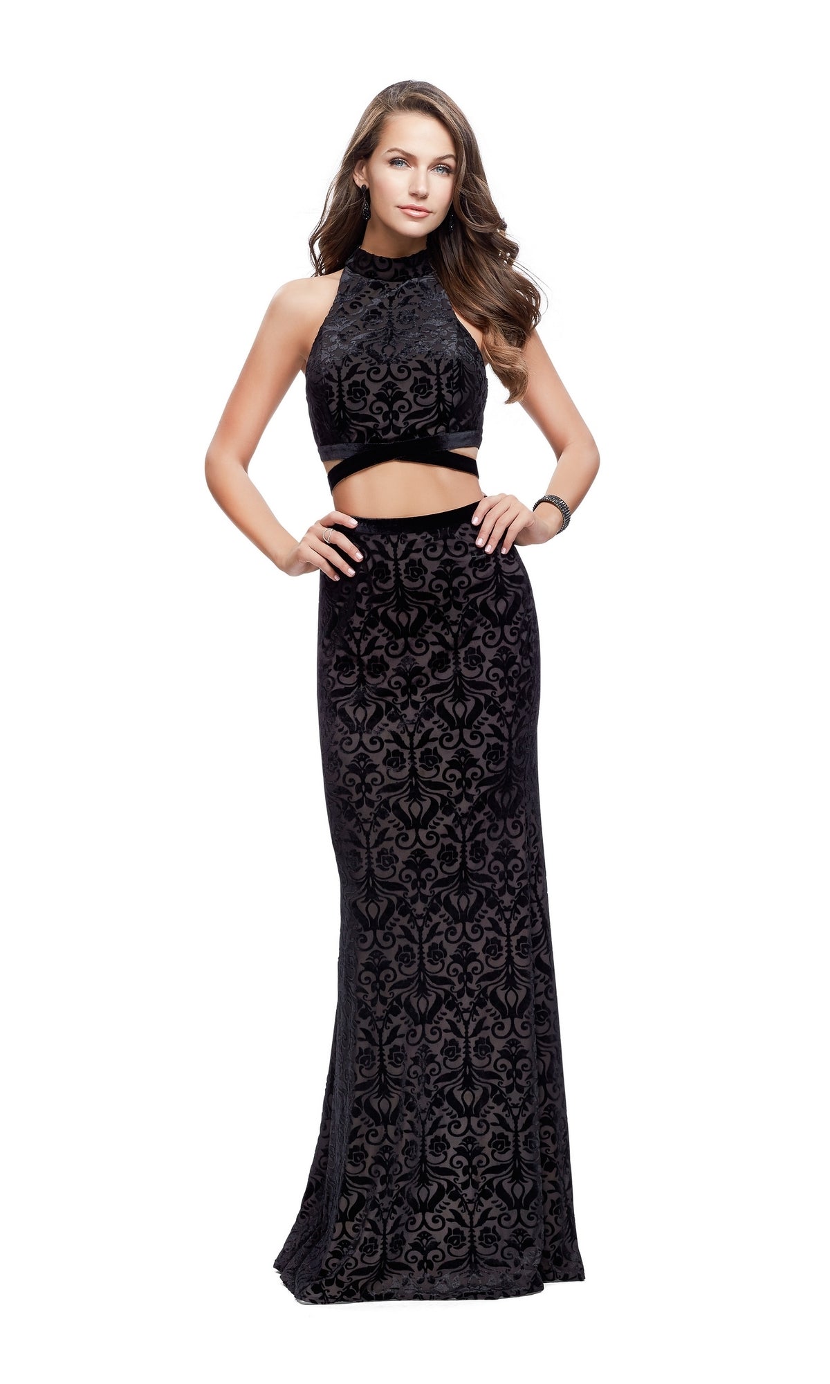 Black La Femme 25589 Long Prom Dress