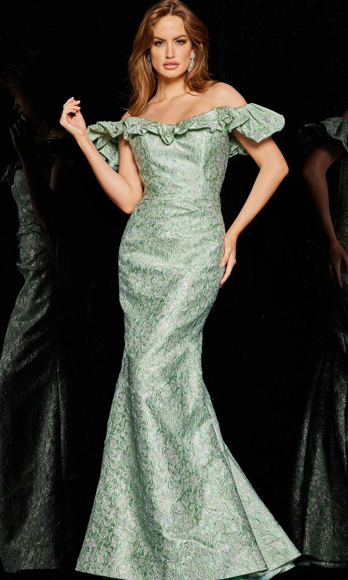Jovani 25674 Mint Green Long Formal Dress