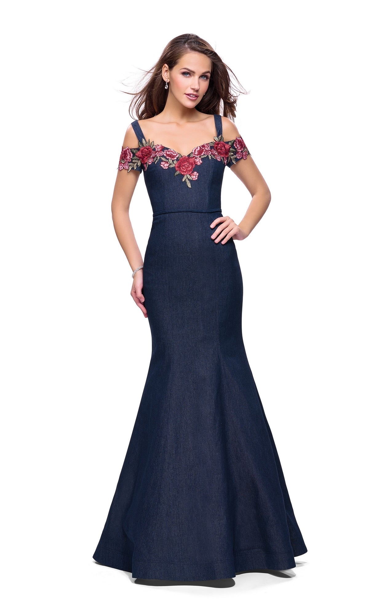 La Femme 25753 Dark Blue Prom Dress