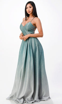 teal ombre bridesmaid dresses KYREE MAXI DRESS - MARINE OMBRE