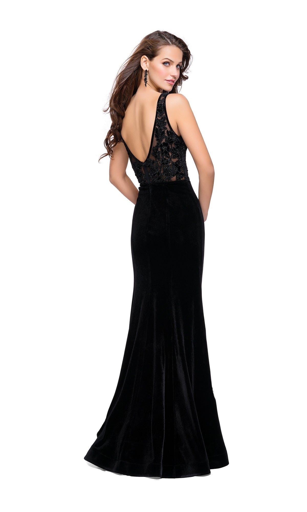 La Femme 25824 Wine Red Long Prom Dress