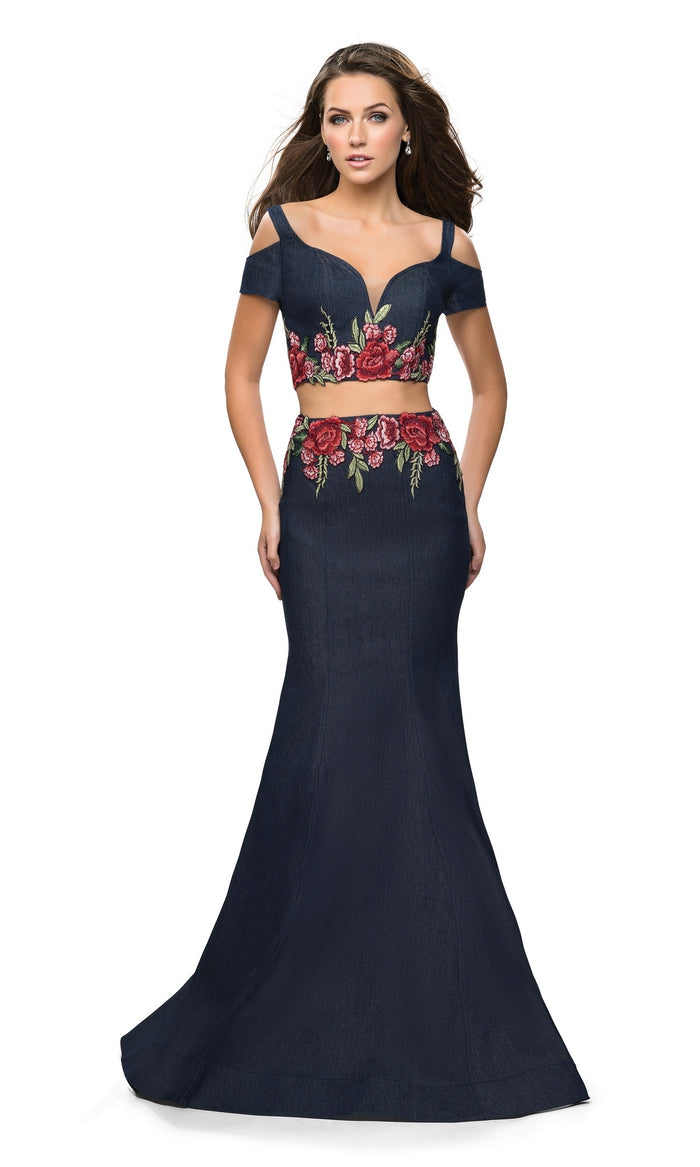 Navy Blue La Femme 25848 Prom Dress