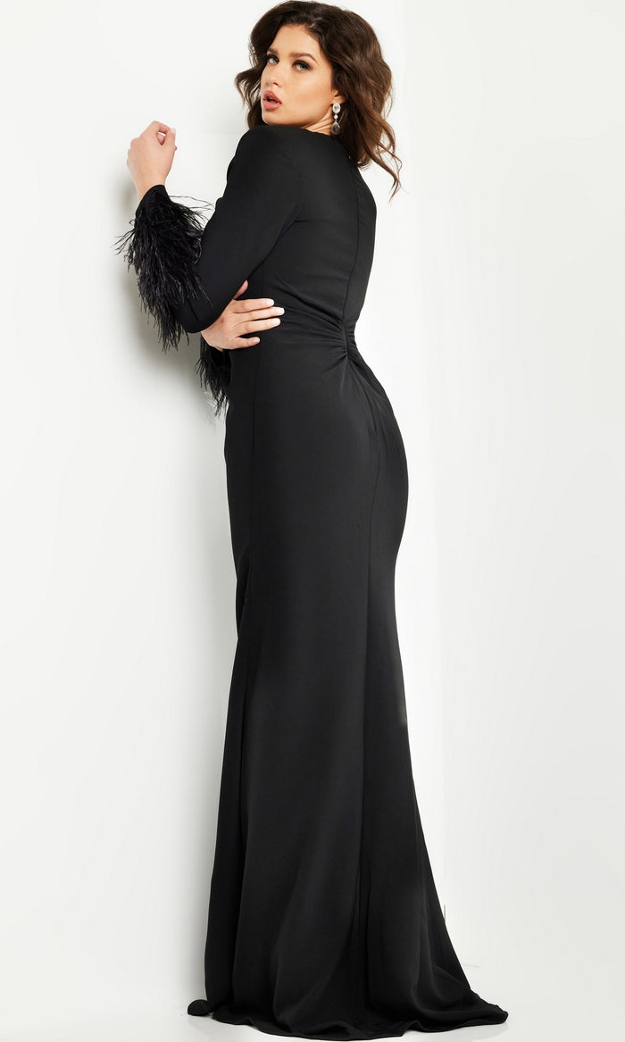 Jovani Long Sleeve Long Black Formal Dress 25898