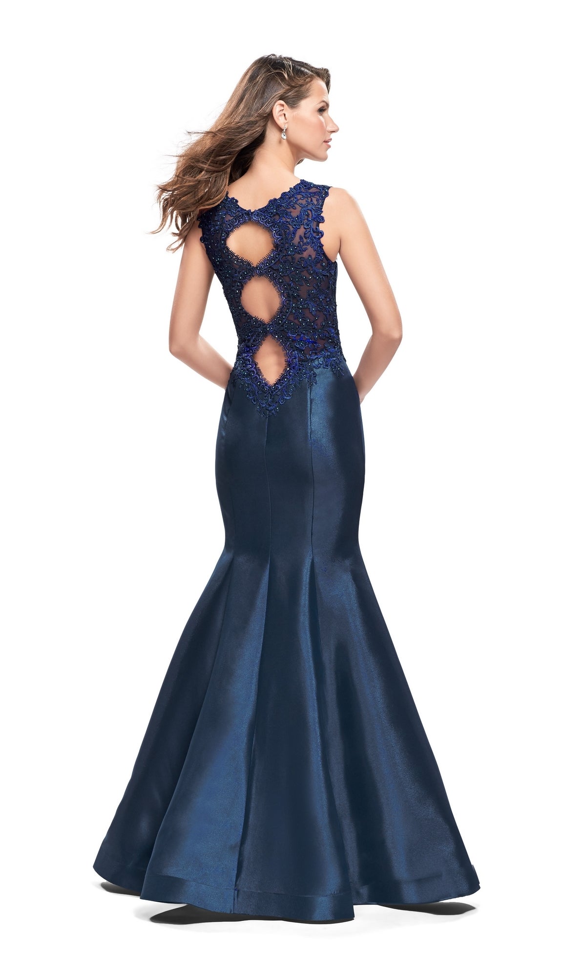 La Femme 25972 Navy Blue Prom Dress