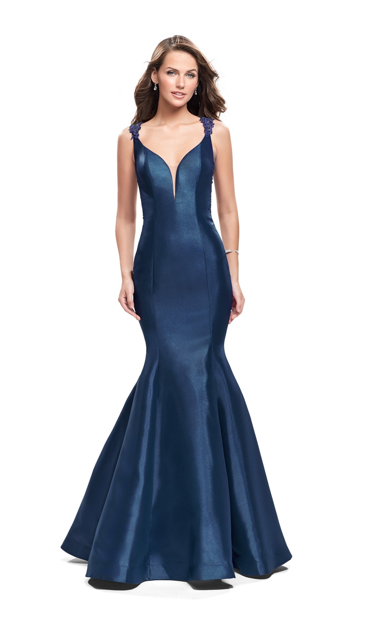 La Femme 25972 Navy Blue Prom Dress