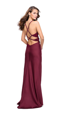 La Femme 26036 Long Prom Dress Burgundy / 2 La Femme 26036 Long Prom Dress Burgundy / 2