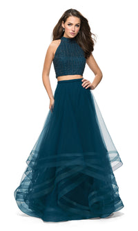 La Femme 26077 Dark Teal Two-Piece Prom Dress