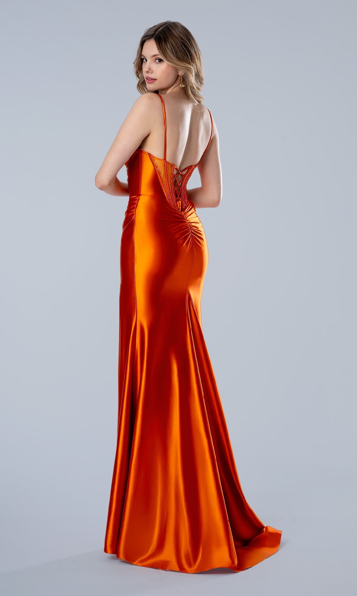 Long Prom Dress: Stella Couture 26109 Orange / 0