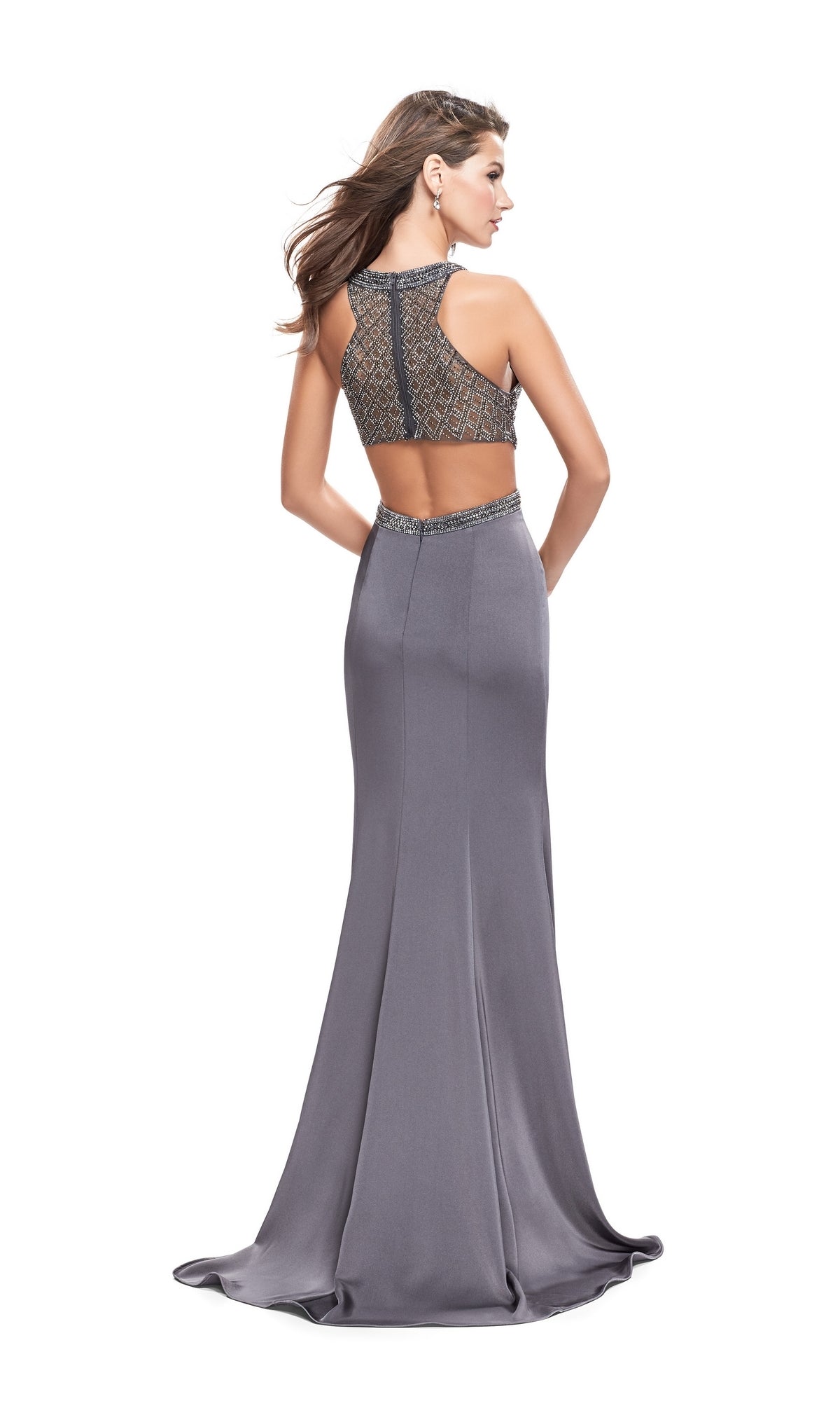 La Femme 26130 Grey Long Prom Dress