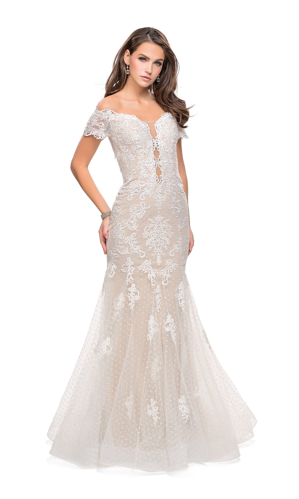 La Femme 26192 Ivory Mermaid Prom Dress