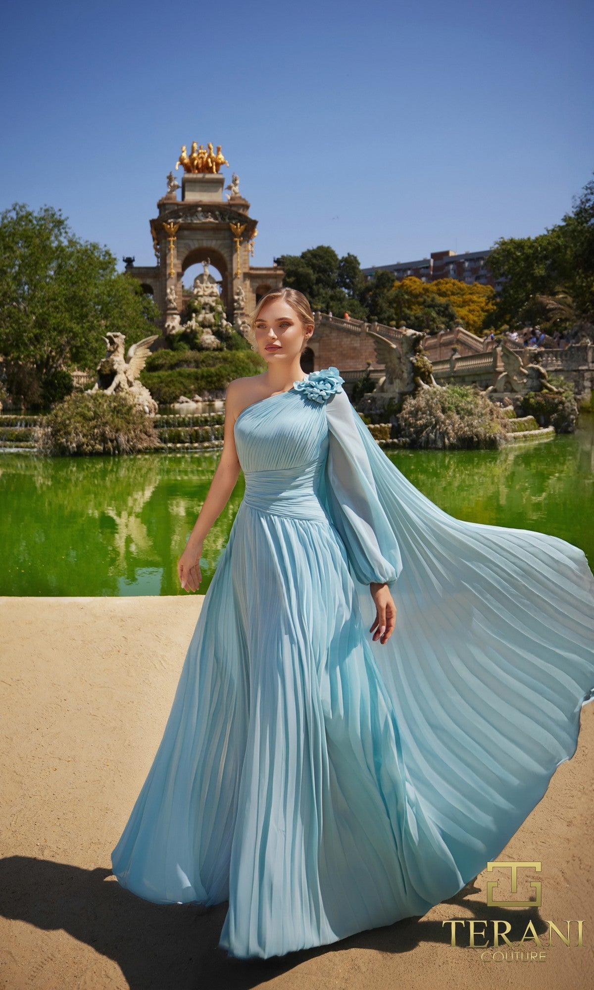 Terani 261E6206 Long Formal Dress Seafoam / 6
