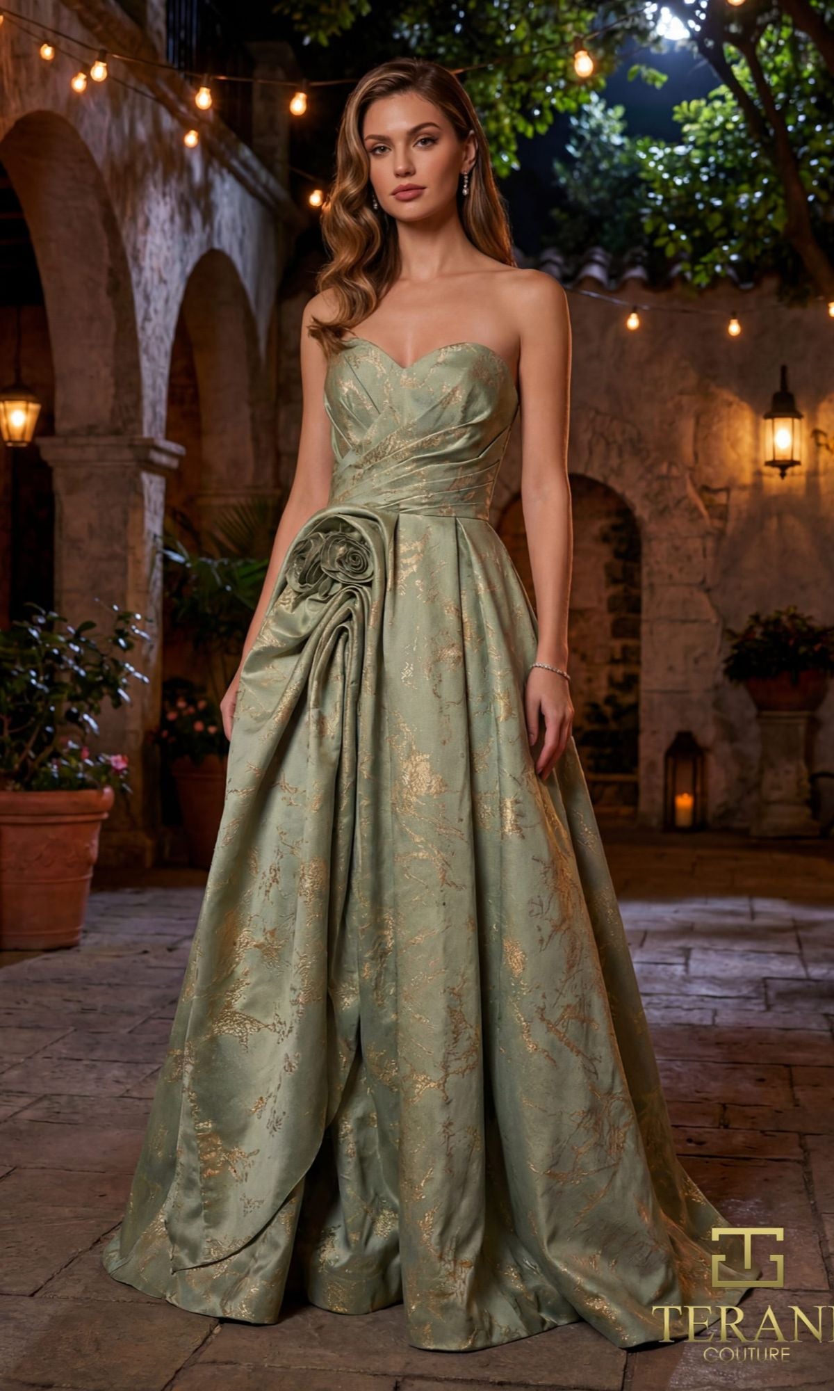 Long Formal Dress: Terani 261E6266 Sage Gold / 0