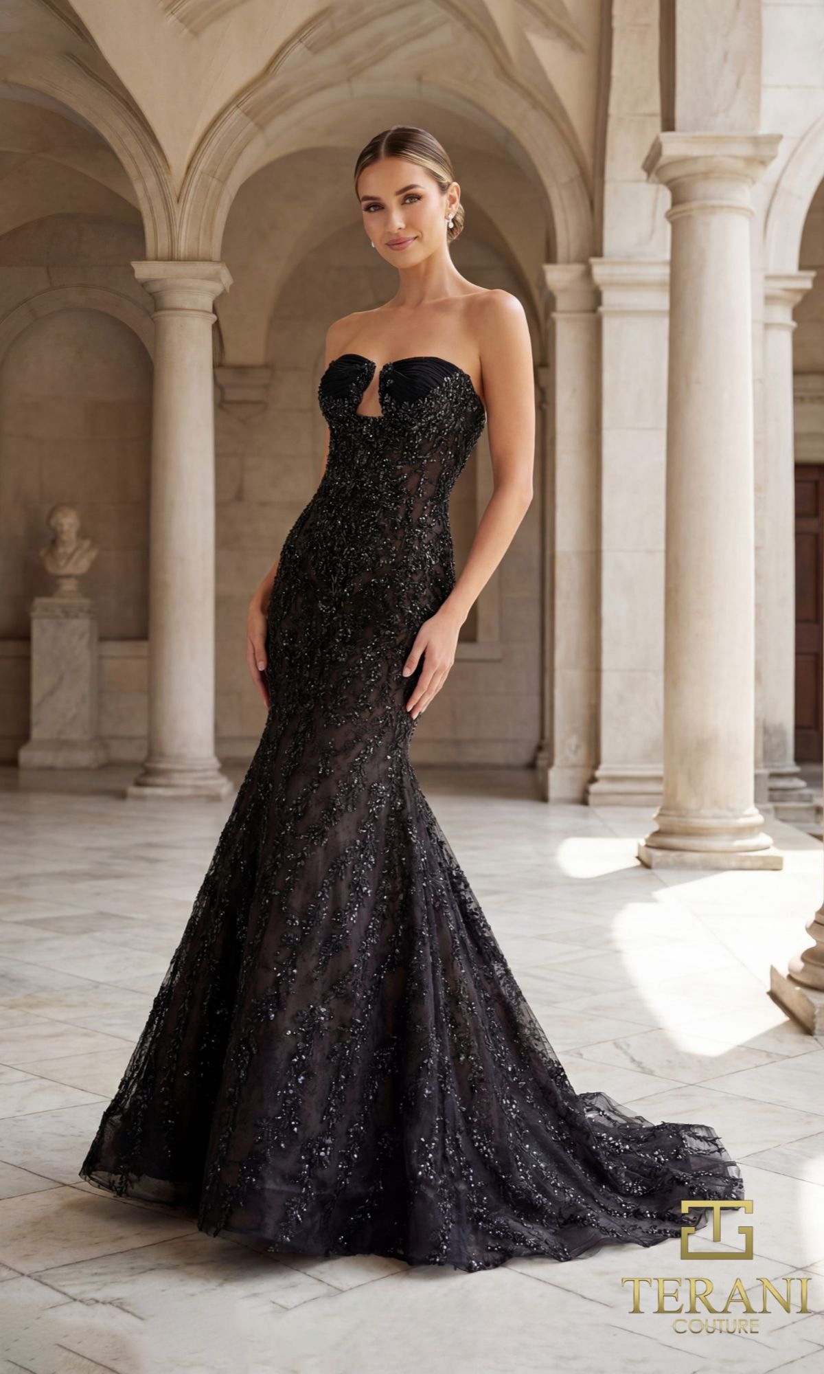 Terani 261GL6001 Long Formal Dress Blush / 10