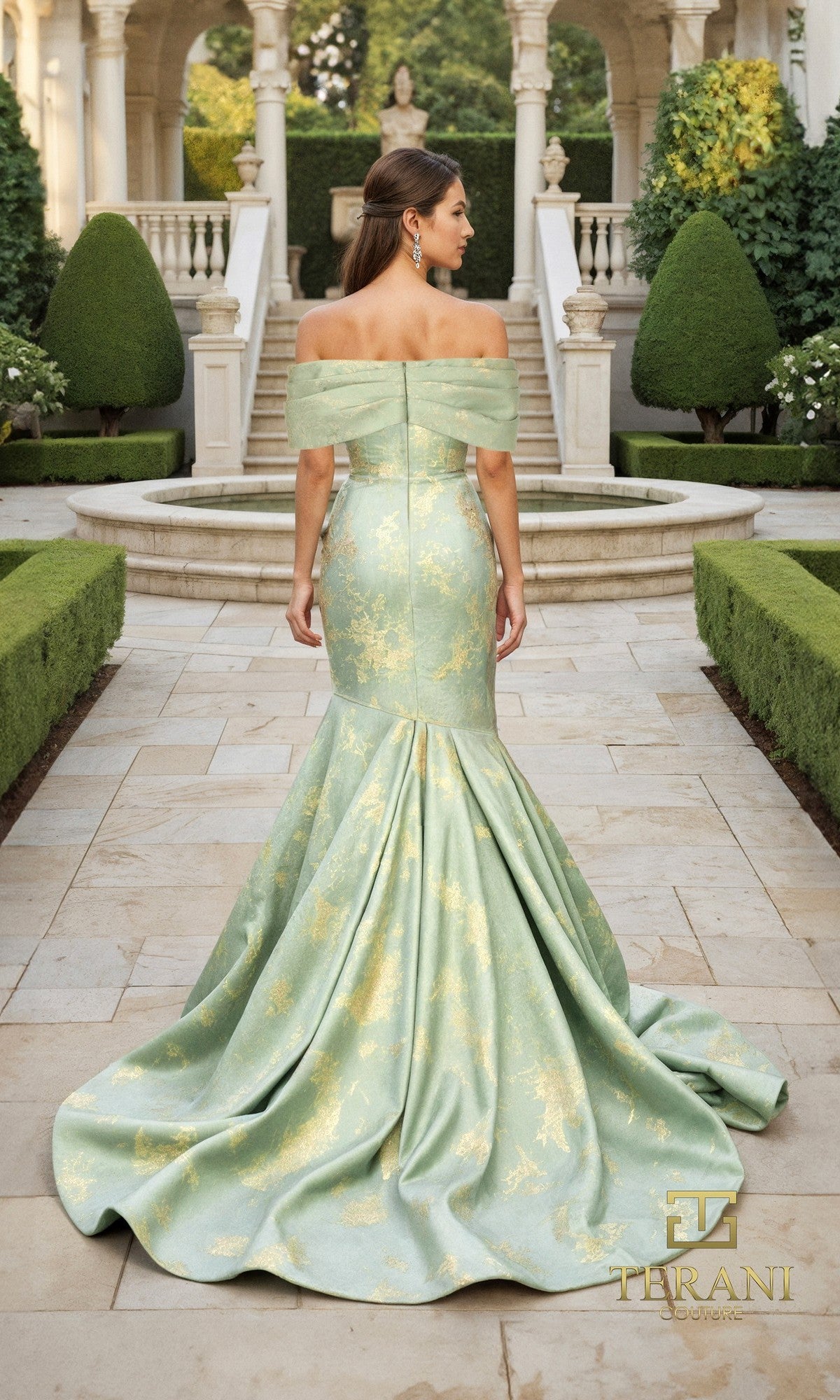 Terani 261m6445 Prom Dress - Sage-Gold | NewYorkDress Terani 261m6445 Prom Dress - Sage-Gold | NewYorkDress
