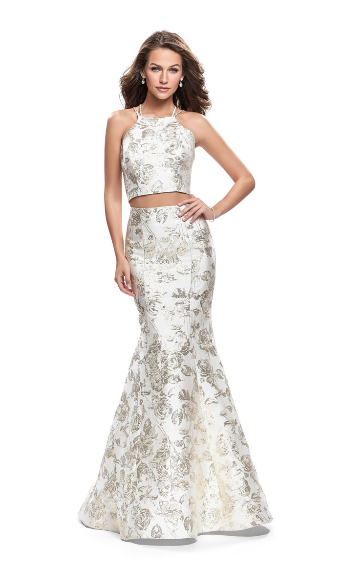 La Femme 26202 Two Piece Print Prom Dress