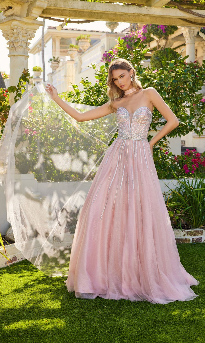 Choker Strapless Prom Ball Gown: Juliet JT2620U Blush / 2
